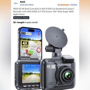 ROVE R2-4K Ultra HD Dash Cam - Black SD Card Included